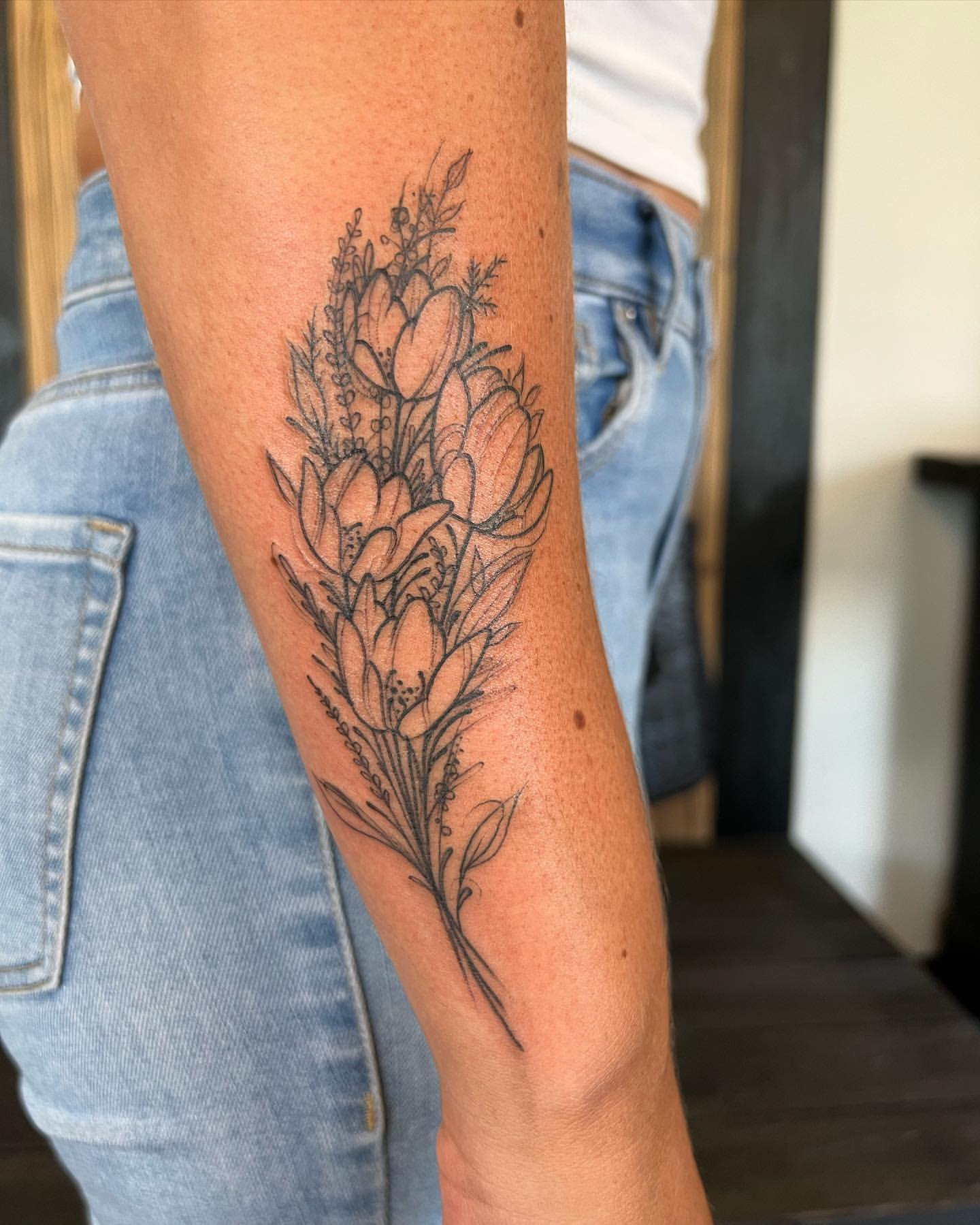 Tulip Tattoo Adrienne Alexander at Crimson Empire Tattoo in Edmonton Alberta Canada
