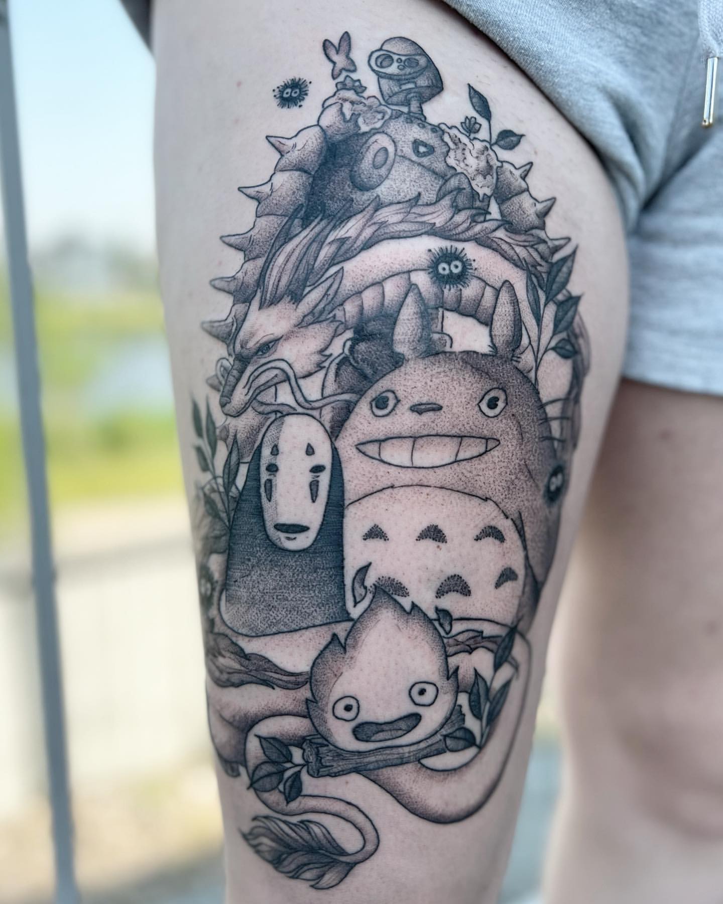 Studio Ghibli Tattoo by Vanessa Spezowka at Crimson Empire Tattoo in Edmonton Alberta Canada