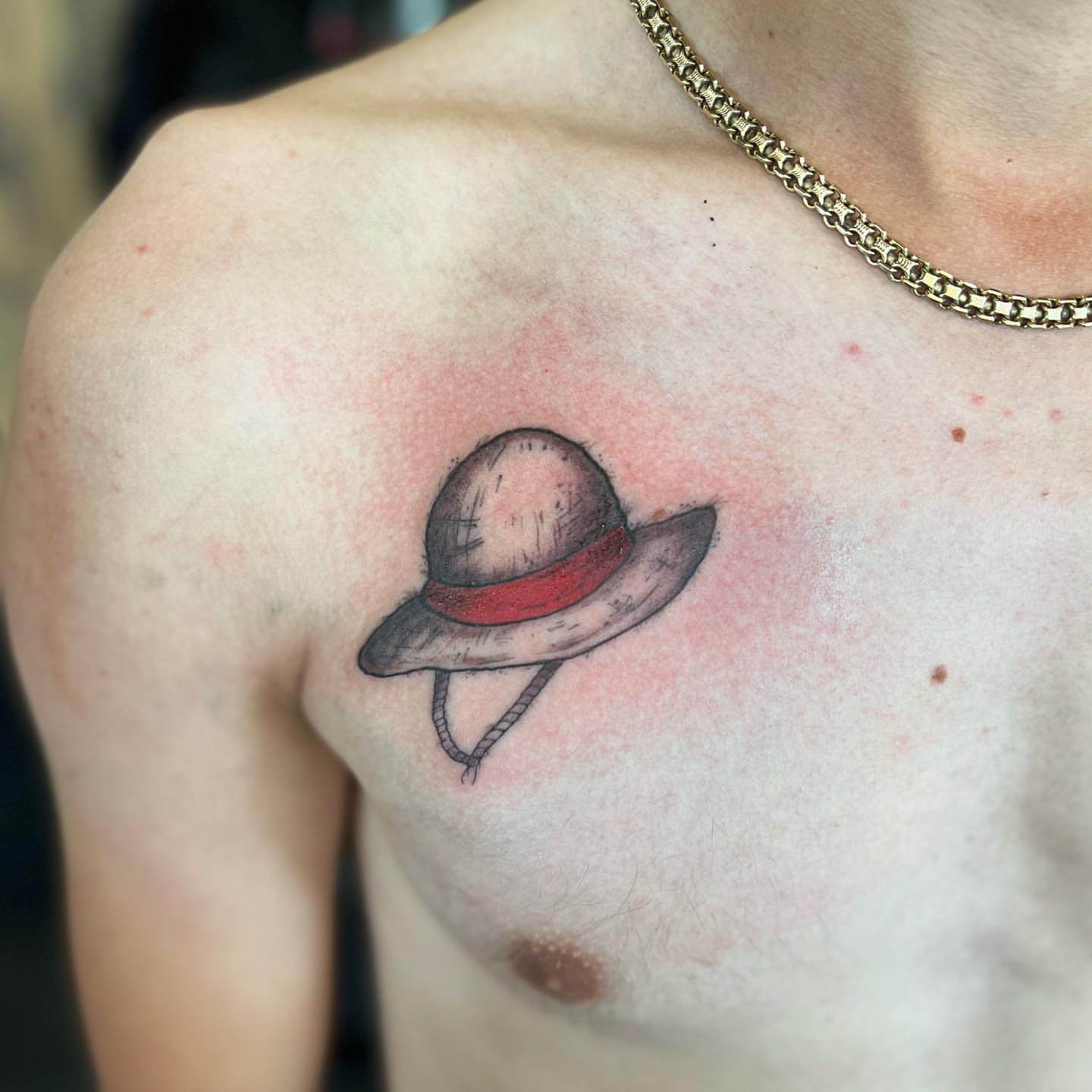 Straw Hat Tattoo by Vinny Nguyen at Crimson Empire Tattoo in Edmonton Alberta Canada