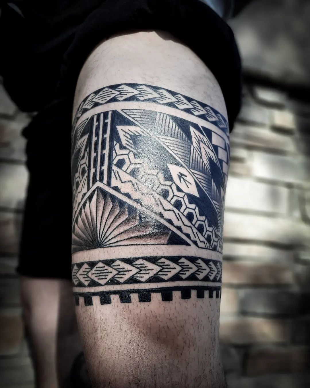 Polynesian Blackwork Tattoo by Alex at Black Gold Tattoo Co in Edmonton Alberta Canada