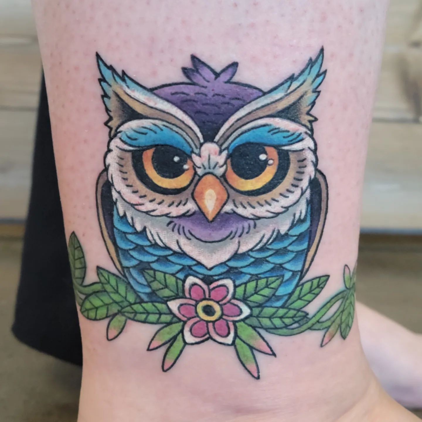 Owl Tattoo by Sheila Anderson at Crimson Empire Tattoo in Edmonton Alberta Canada