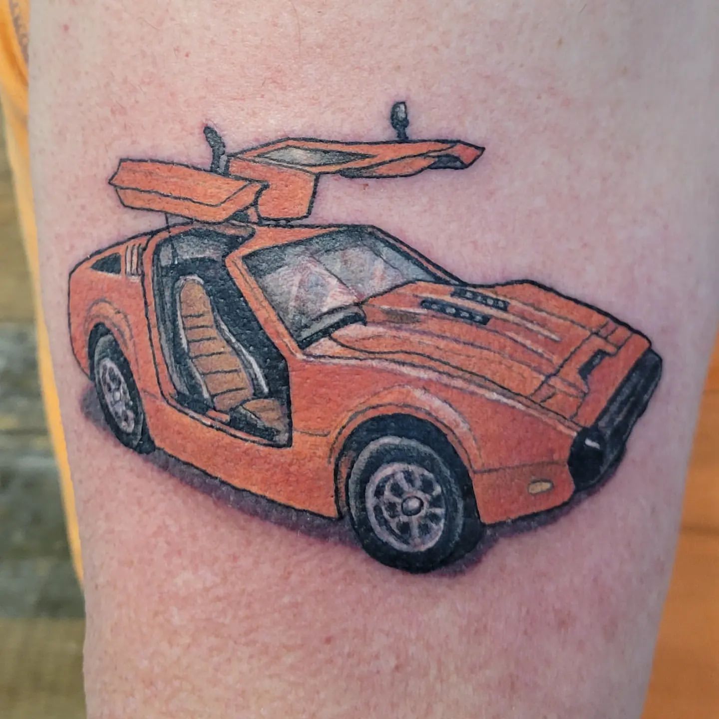 Classic Car Tattoo by Sheila Anderson at Crimson Empire Tattoo in Edmonton Alberta Canada