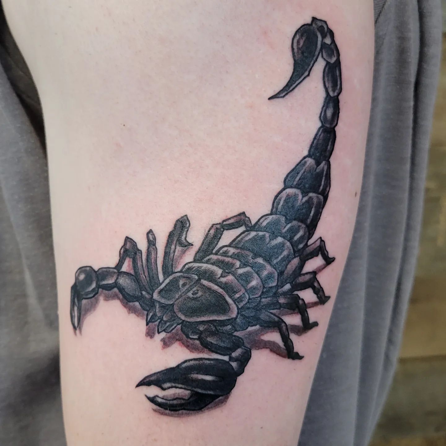 Scorpion Tattoo by Sheila Anderson at Crimson Empire Tattoo in Edmonton Alberta Canada