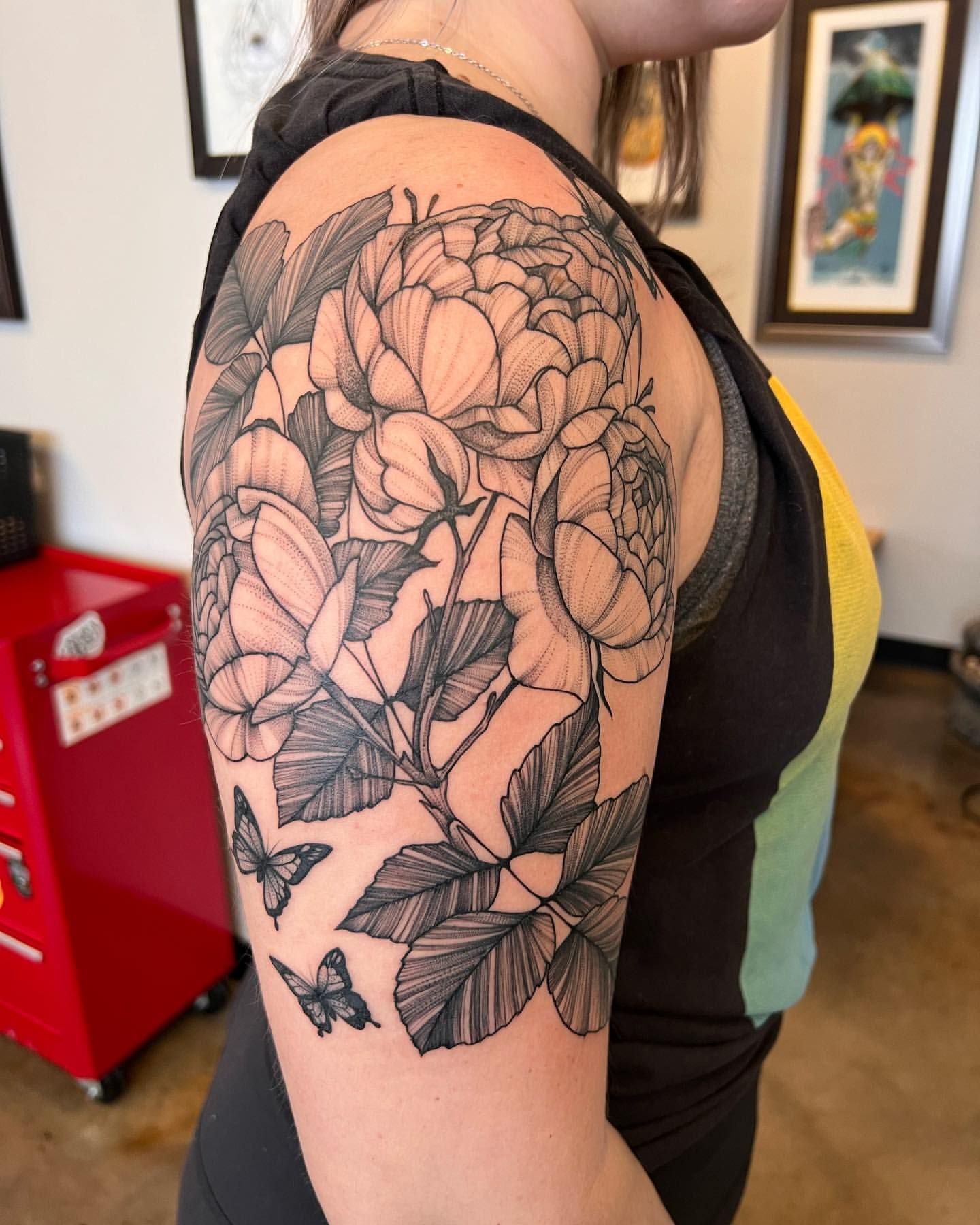 Floral Tattoo by Adrienne Alexander at Silver Ghost Tattoo in Edmonton Alberta Canada