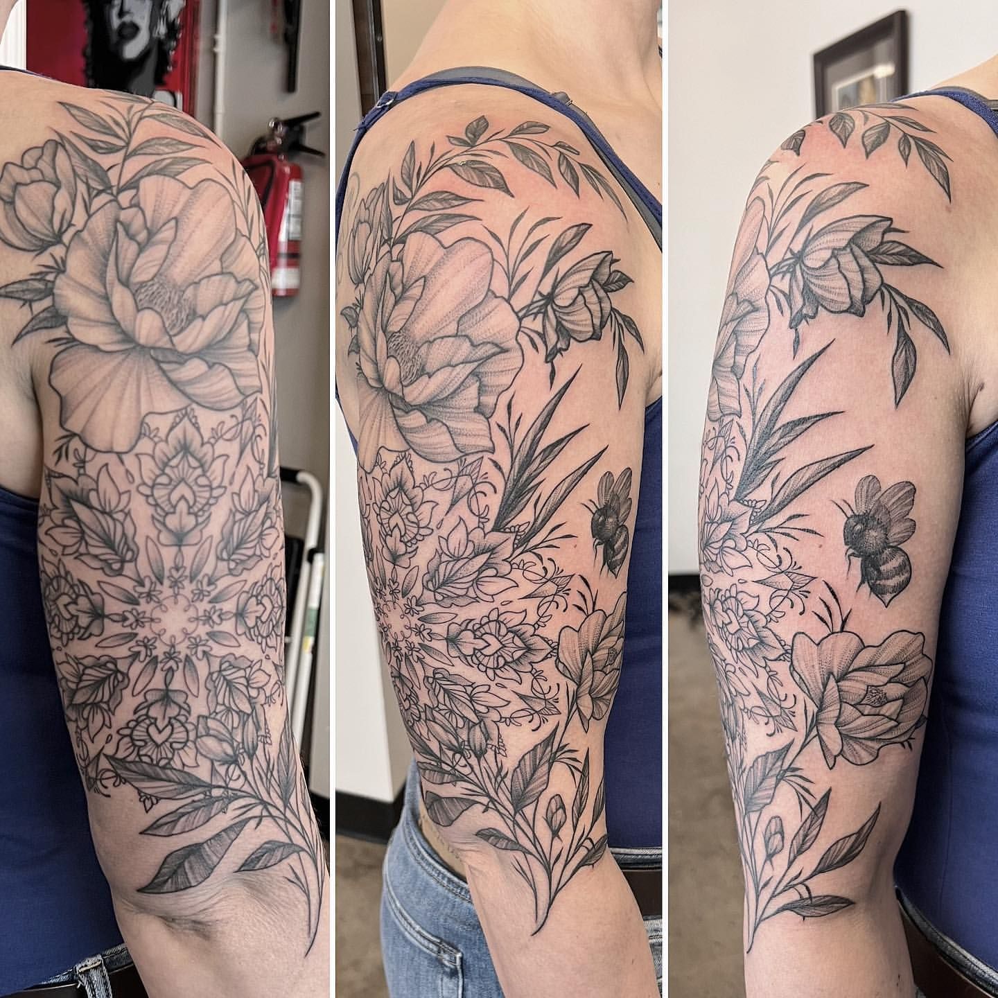Floral Tattoo by Adrienne Alexander at Silver Ghost Tattoo in Edmonton Alberta Canada