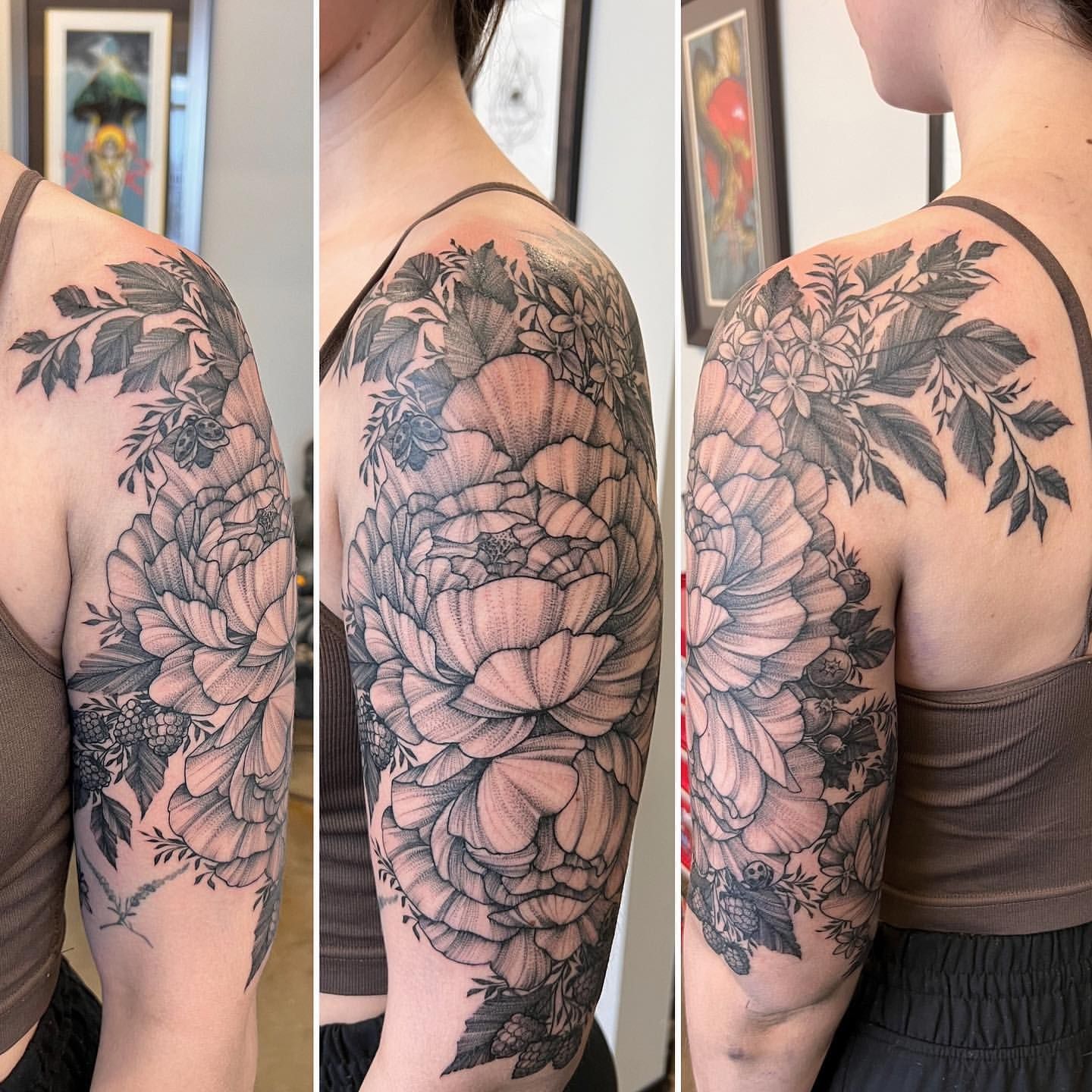 Floral Tattoo by Adrienne Alexander at Silver Ghost Tattoo in Edmonton Alberta Canada