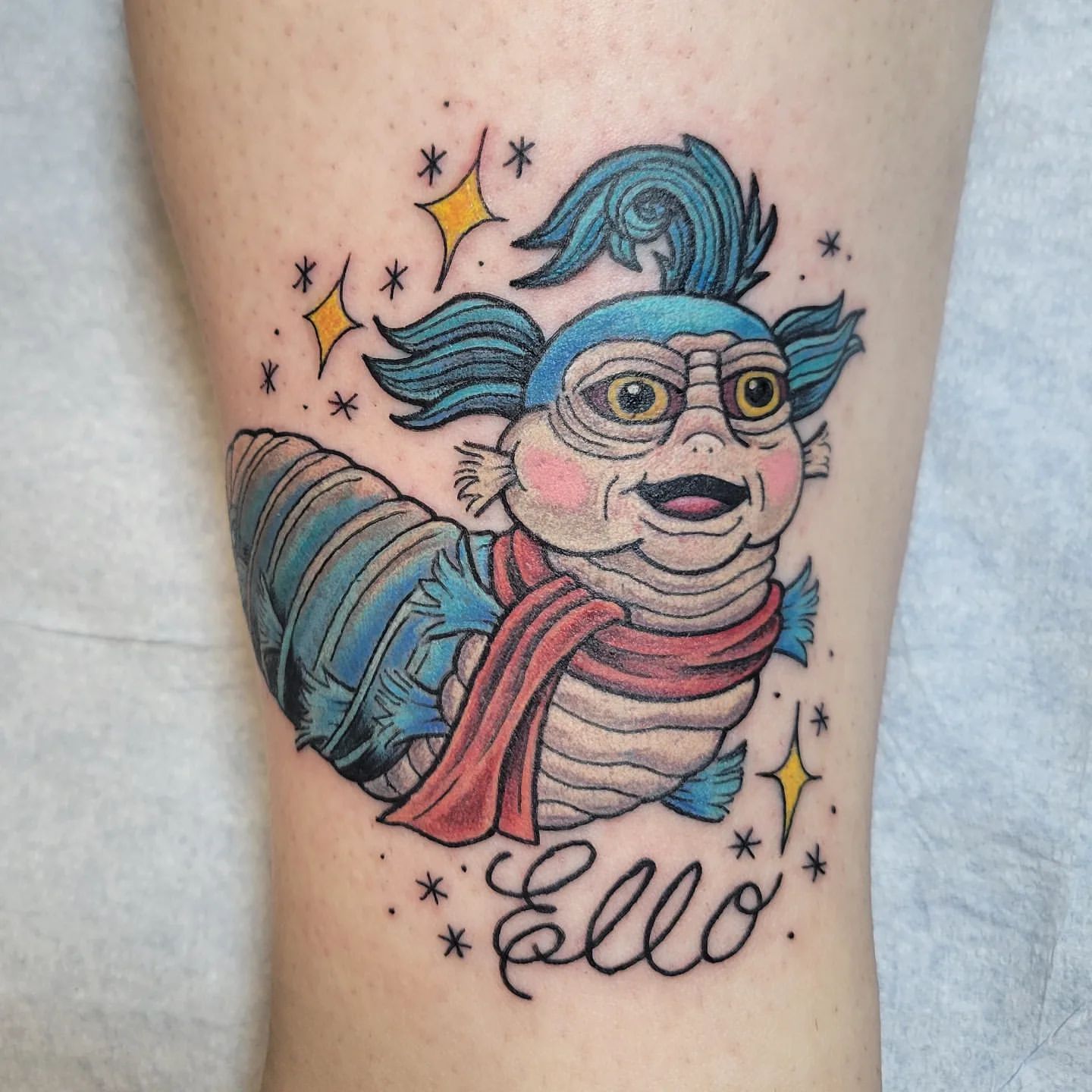 William the Worm Tattoo by Sheila Anderson at Crimson Empire Tattoo in Edmonton Alberta Canada