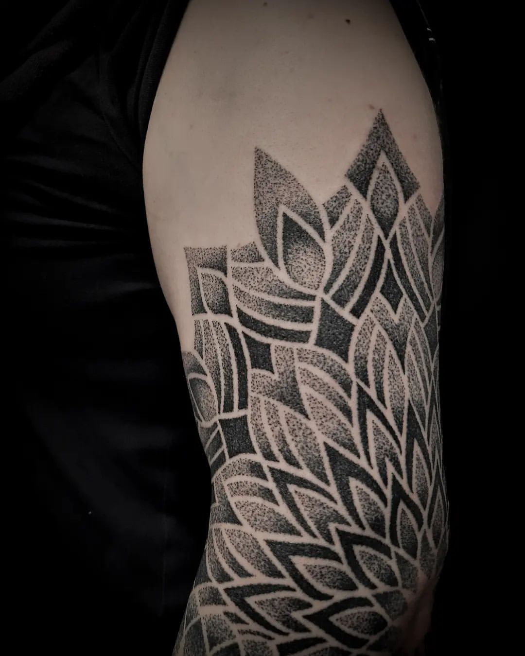 Dotwork Mandala Tattoo by Alex Arnautov at Black Gold Tattoo Co in Edmonton Alberta Canada
