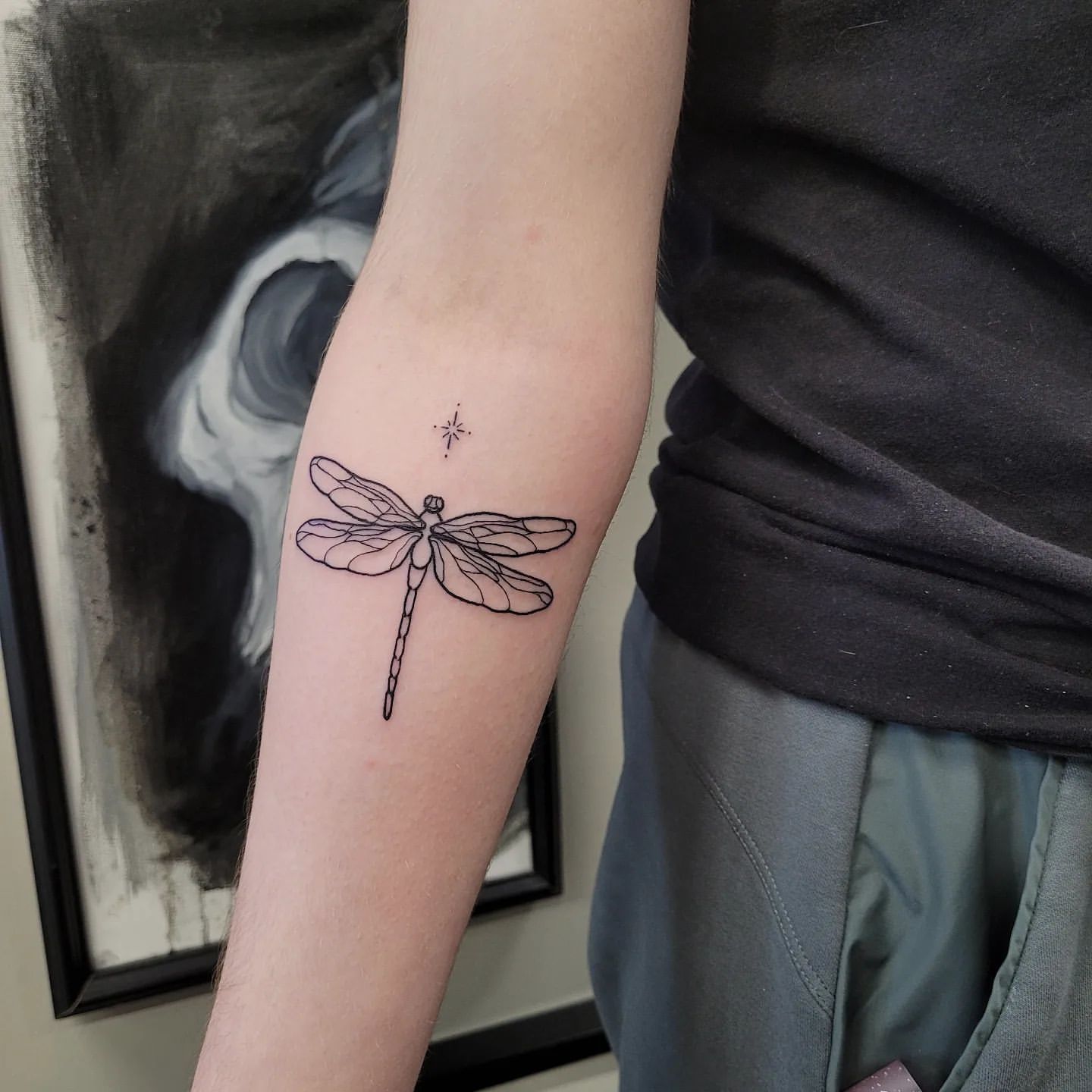 Dragonfly Tattoo by Ian Wang at Black Gold Tattoo Co in Edmonton Alberta Canada