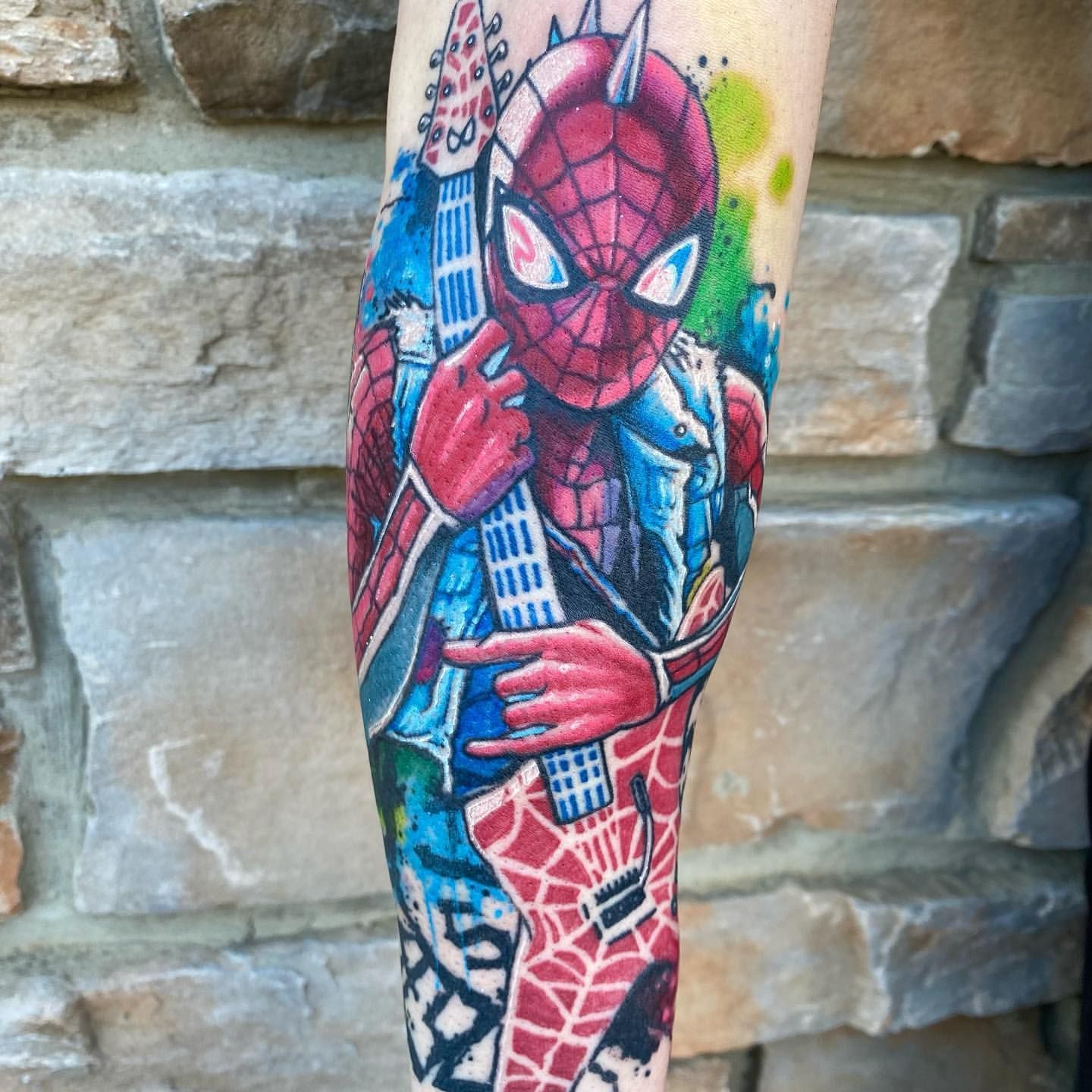 Spider Punk Tattoo by Chris Labrenz at Black Gold Tattoo Co in Edmonton Alberta Canada