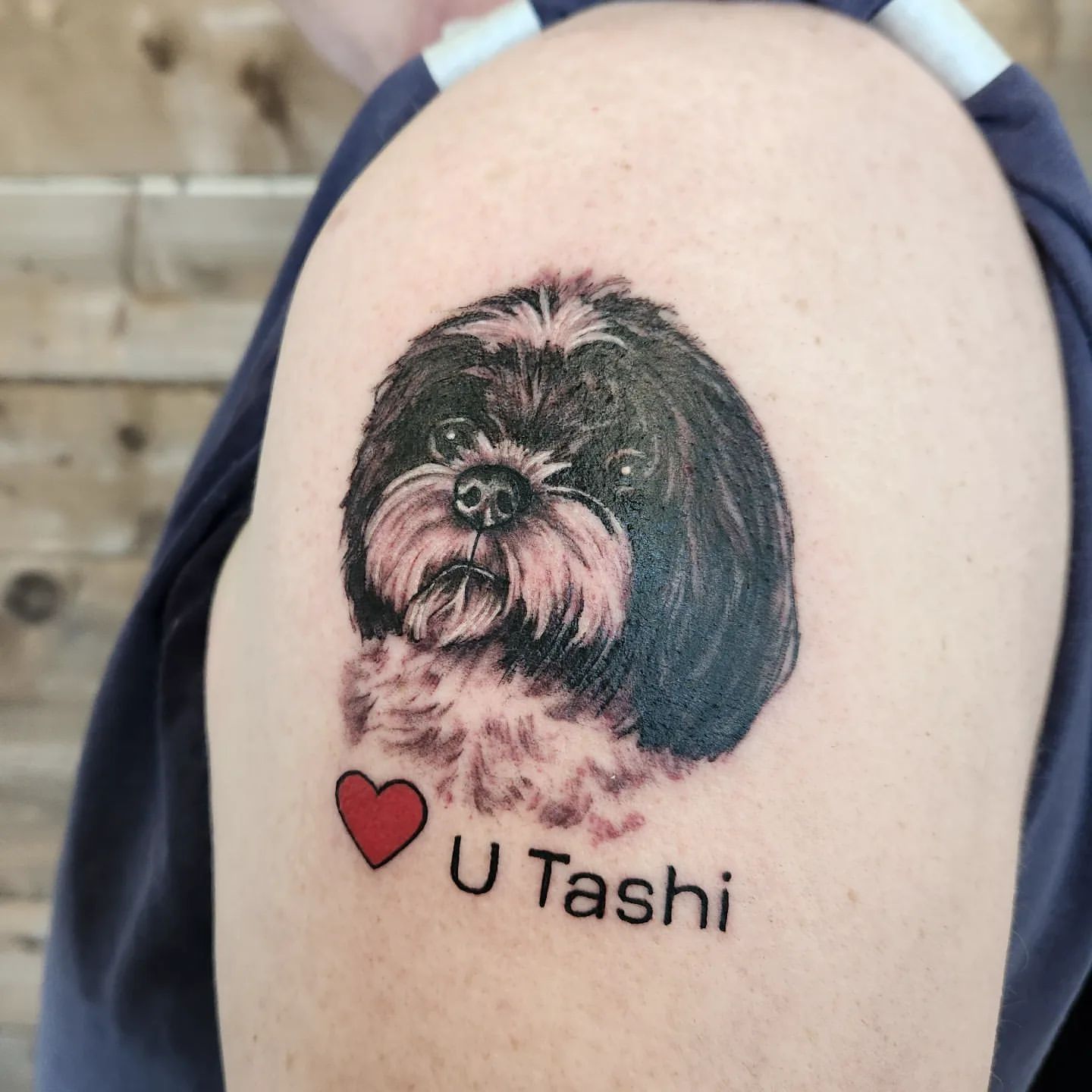 Dog Portrait Tattoo by Sheila Anderson at Crimson Empire Tattoo in Edmonton Alberta Canada