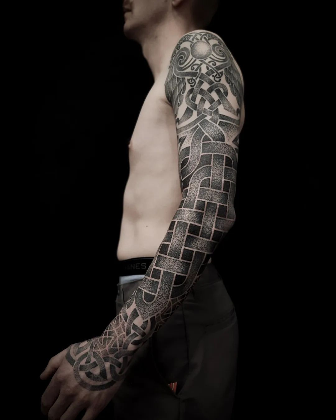 Dotwork Celtic Sleeve by Alex Arnautov at Black Gold Tattoo Co in Edmonton Alberta Canada
