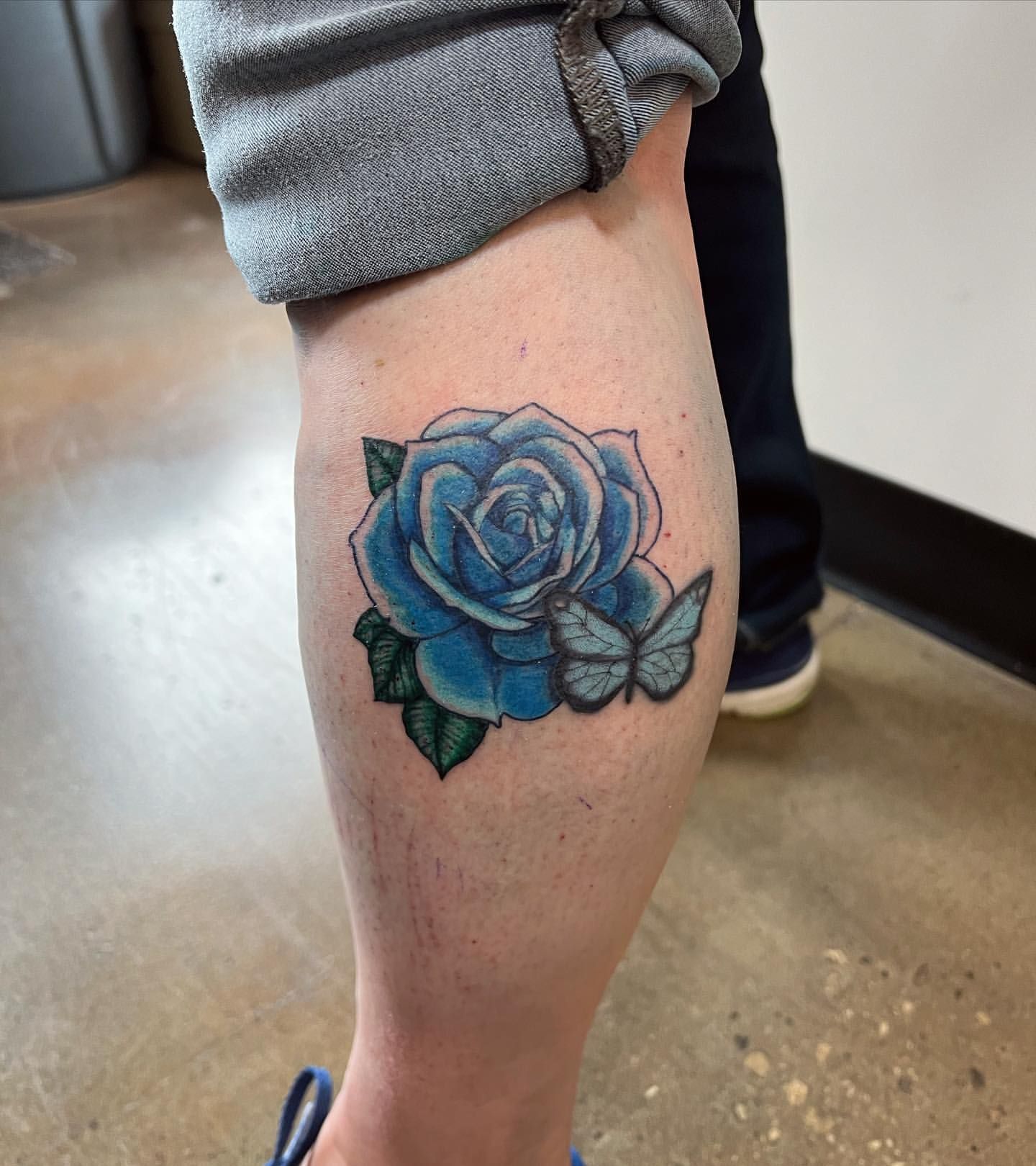Rose and Butterfly Tattoo by Vinny Nguyen at Crimson Empire Tattoo in Edmonton Alberta Canada