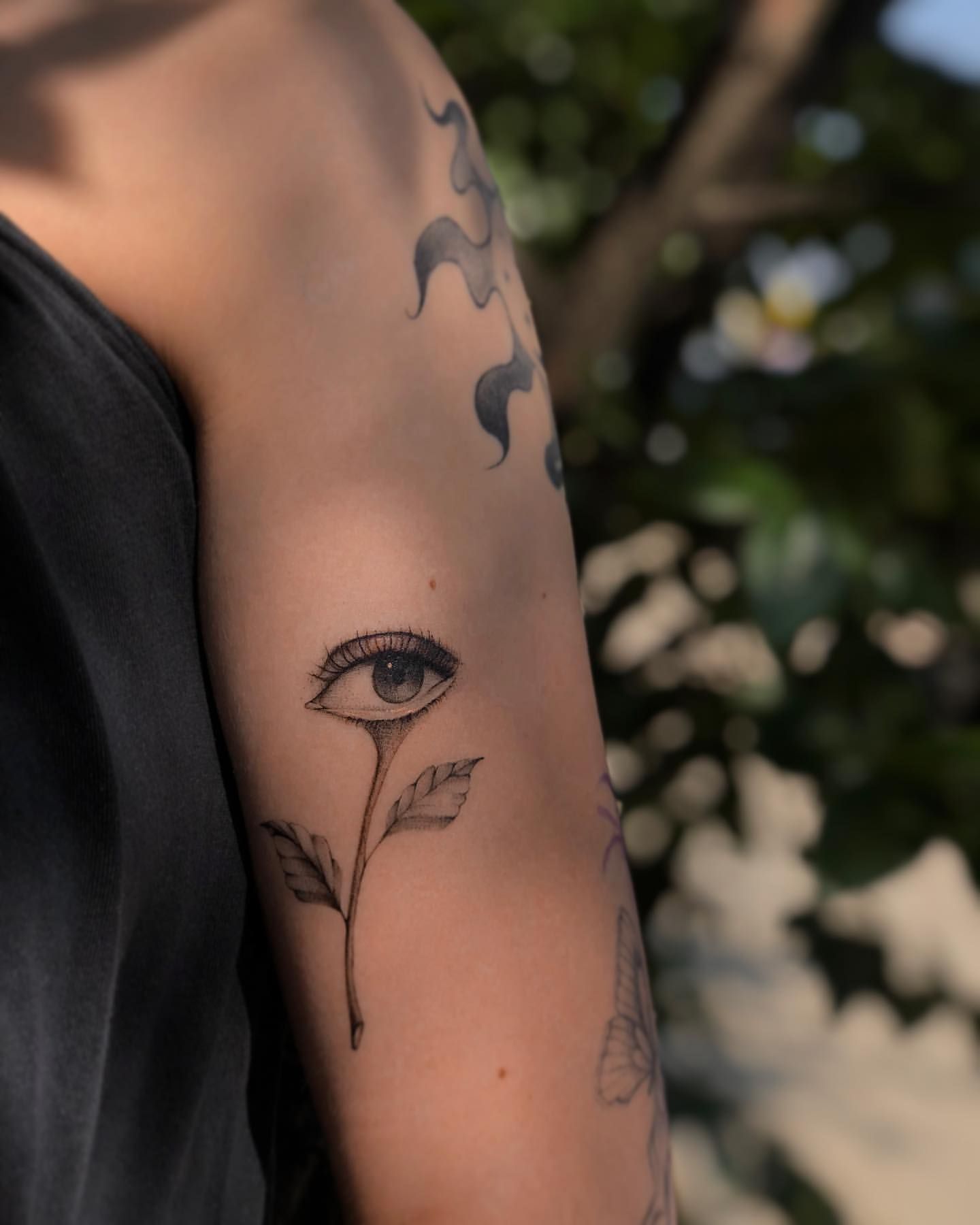Floral Eye Tattoo by Anastasiya at Silver Ghost Tattoo in Edmonton Alberta Canada