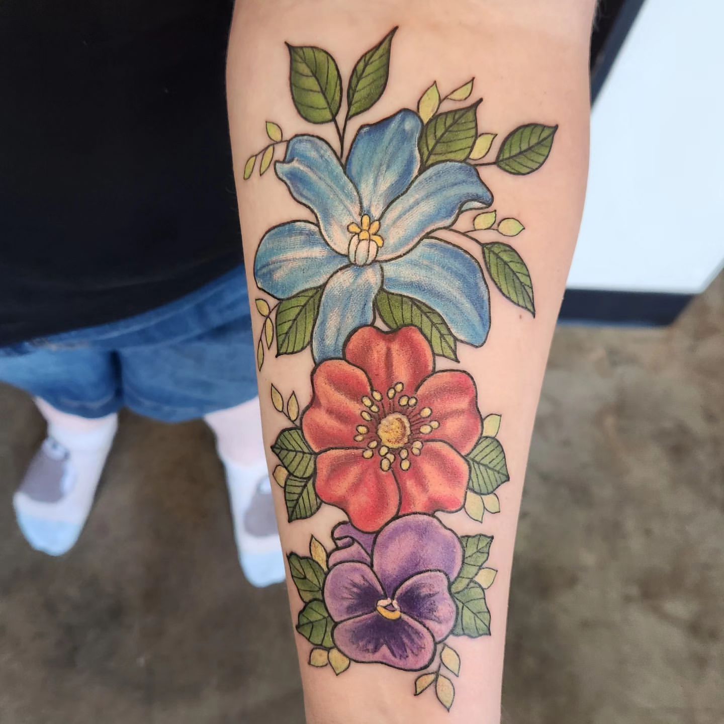Floral Tattoo by Sheila Anderson at Crimson Empire Tattoo in Edmonton Alberta Canada