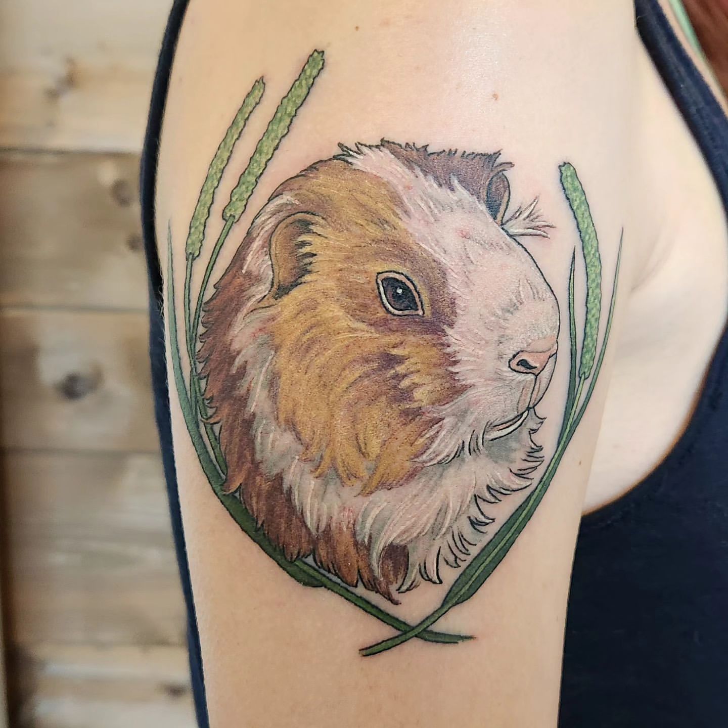 Guinea Pig Tattoo by Sheila Anderson at Crimson Empire Tattoo in Edmonton Alberta Canada