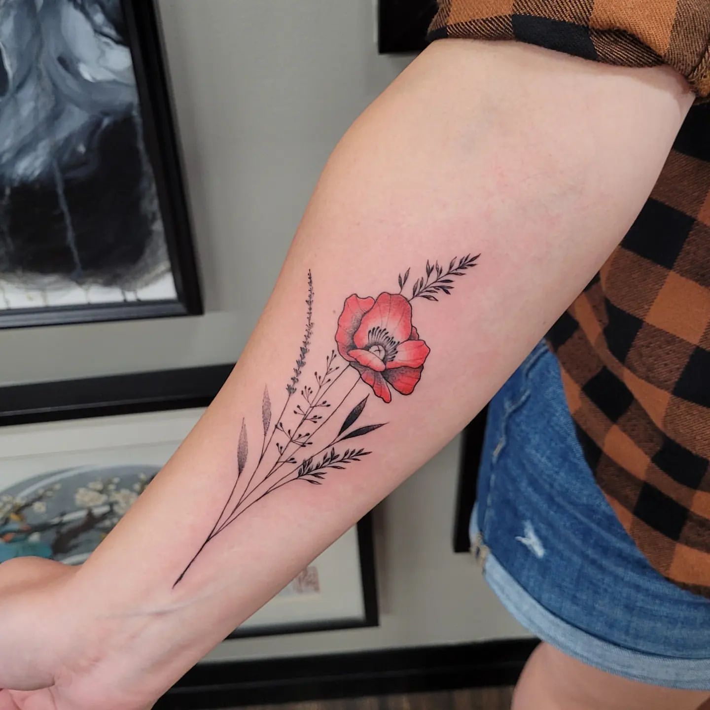 Floral Tattoo by Ian Wang at Black Gold Tattoo Co in Edmonton Alberta Canada