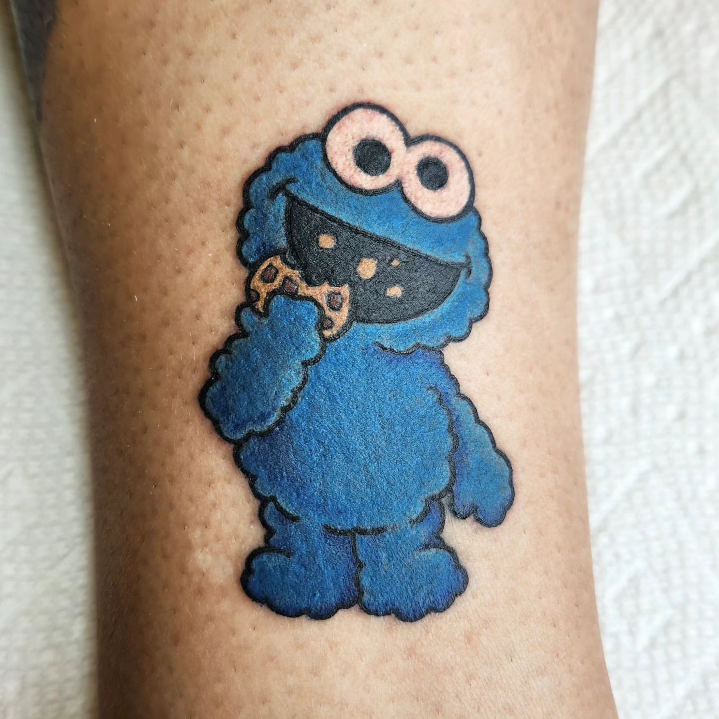 Baby Cookie Monster Tattoo by Sheila Anderson at Crimson Empire Tattoo in Edmonton Alberta Canada