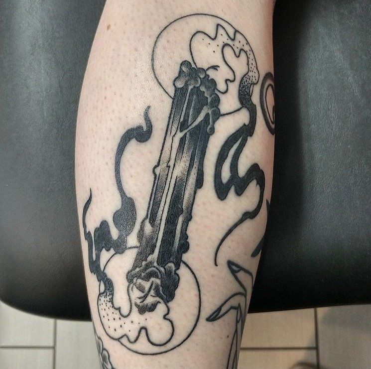 Candle Tattoo by Trevor Pelletier at Black Gold Tattoo Co in Edmonton Alberta Canada