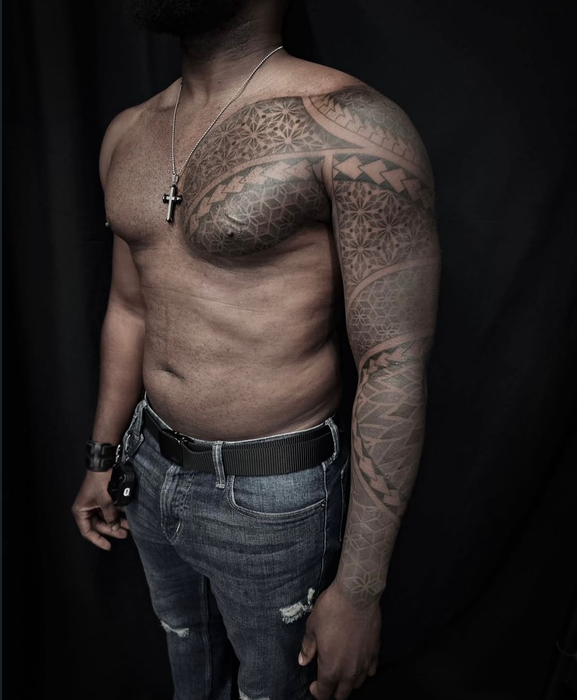 Polynesian Sleeve by Alex Arnautov at Black Gold Tattoo Co in Edmonton Alberta Canada