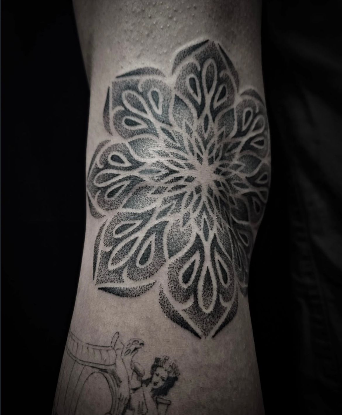 Dotwork Mandala Tattoo by Alex Arnautov at Black Gold Tattoo Co in Edmonton Alberta Canada