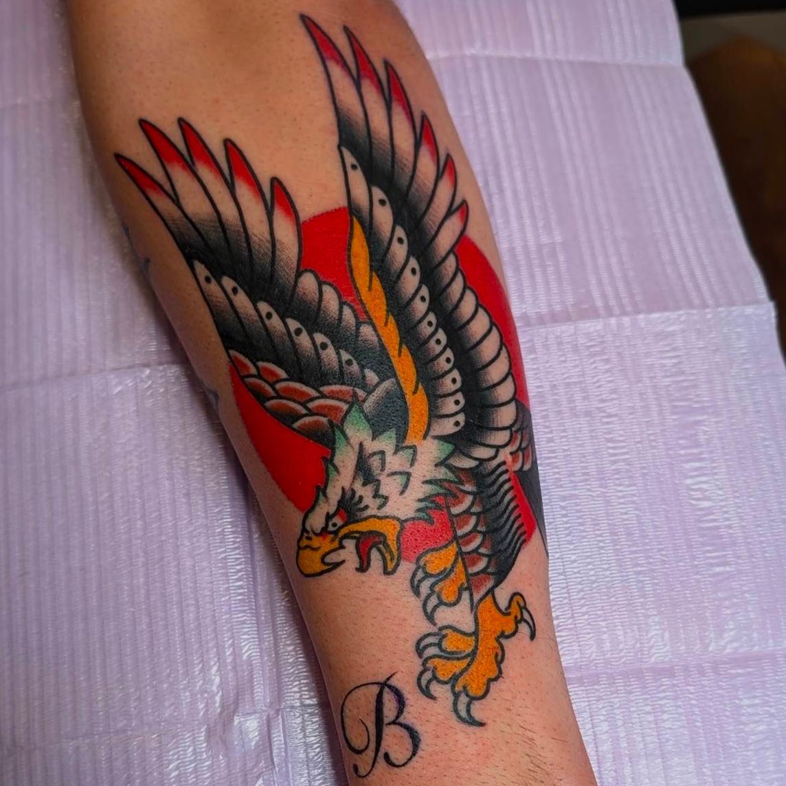 Eagle Tattoo by Chris Benson at Silver Ghost Tattoo in Edmonton Alberta Canada