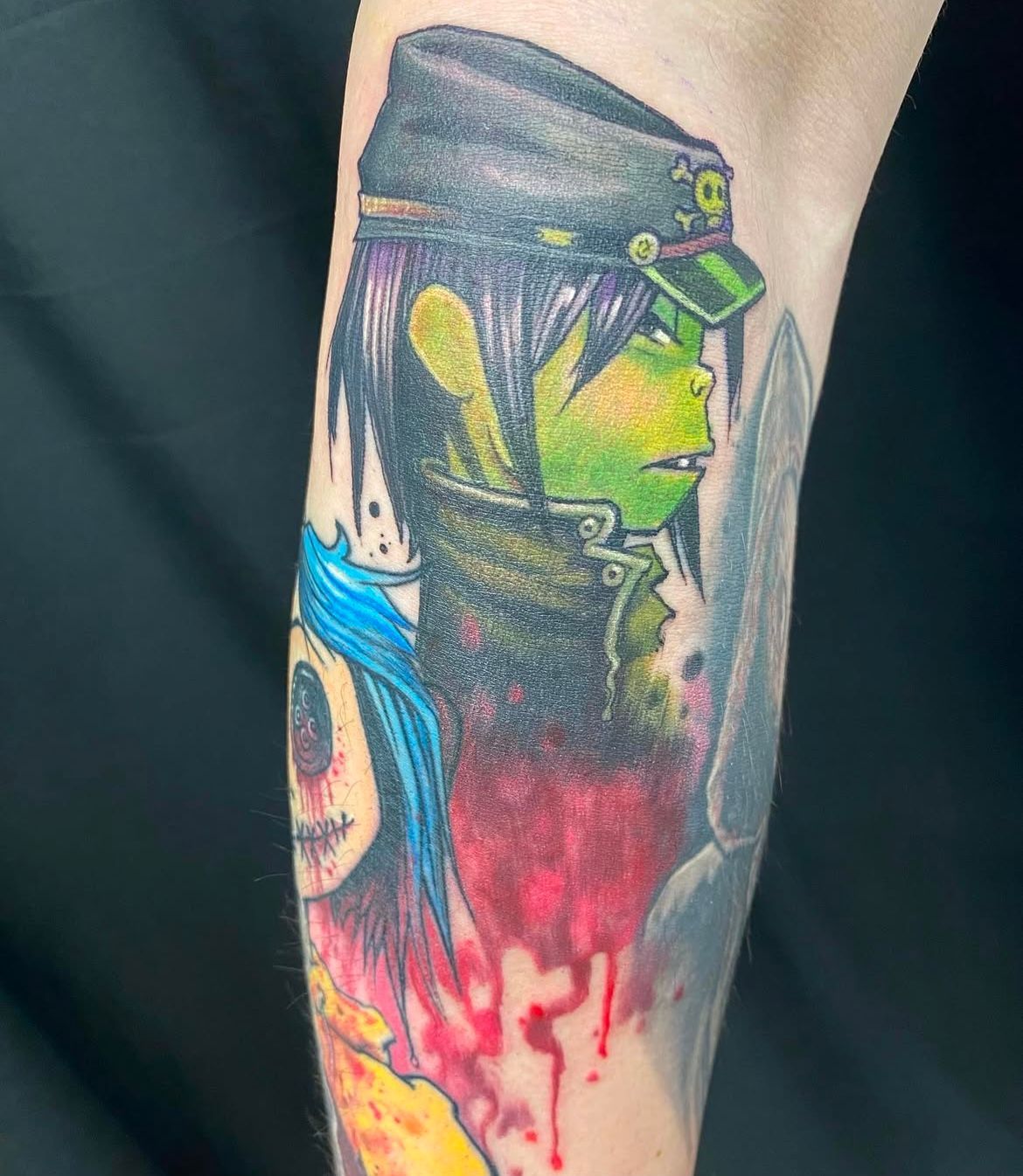 Gorillaz Tattoo by Chris Labrenz at Black Gold Tattoo Co in Edmonton Alberta Canada