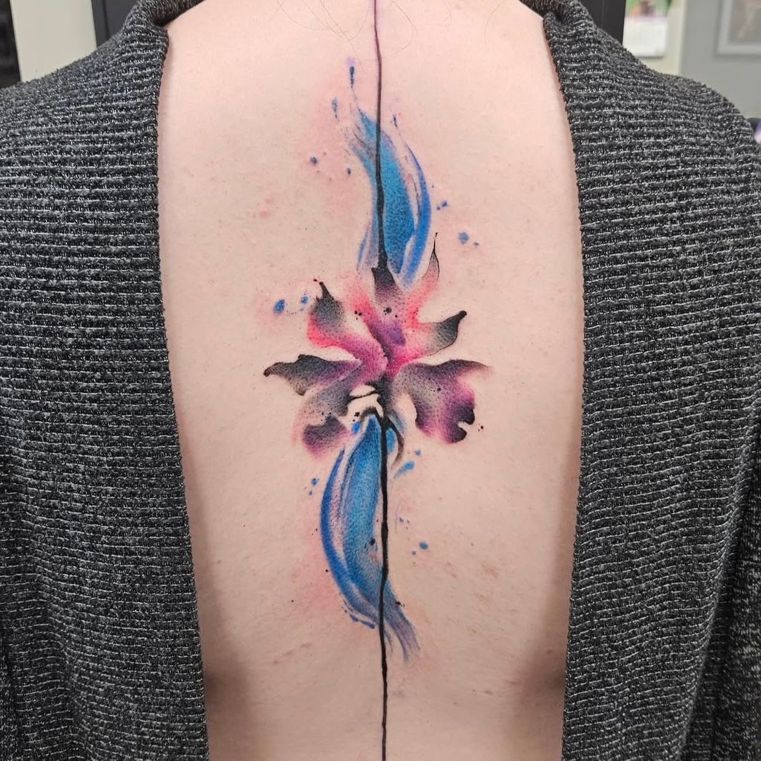 Watercolour Floral Tattoo by Ian Wang at Black Gold Tattoo Co in Edmonton Alberta Canada