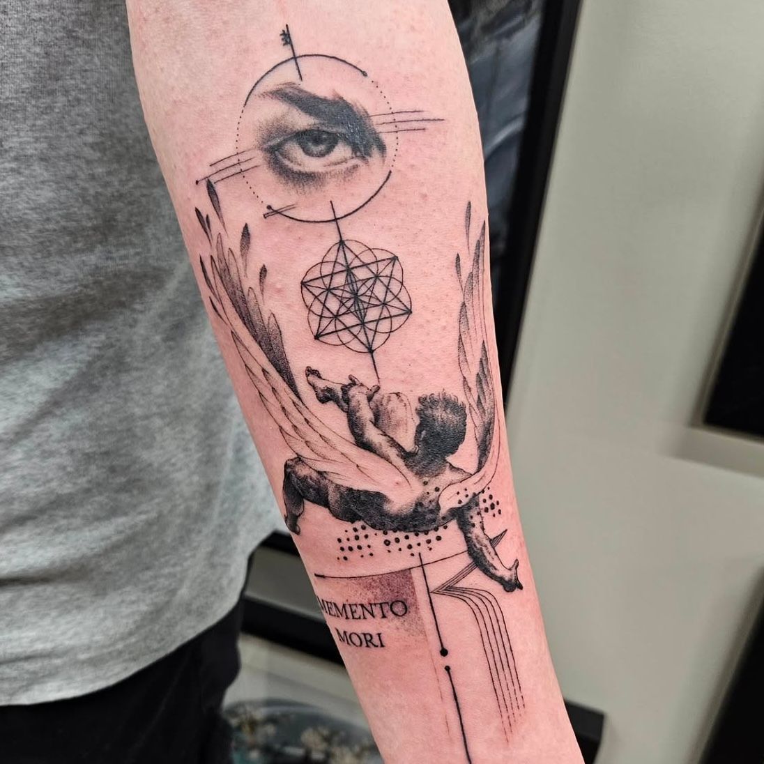 Icarus Tattoo by Ian Wang at Black Gold Tattoo Co in Edmonton Alberta Canada