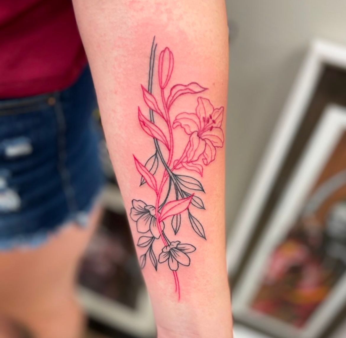 Floral Tattoo by Jess Alther at Black Gold Tattoo Co in Edmonton Alberta Canada
