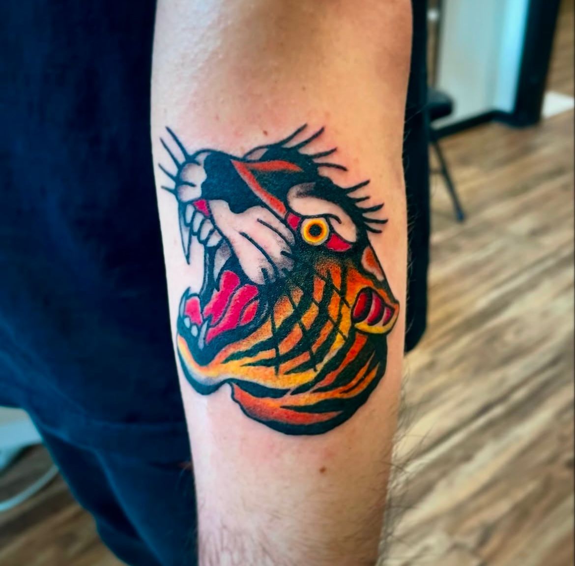 Tiger Tattoo by Jess Alther at Black Gold Tattoo Co in Edmonton Alberta Canada