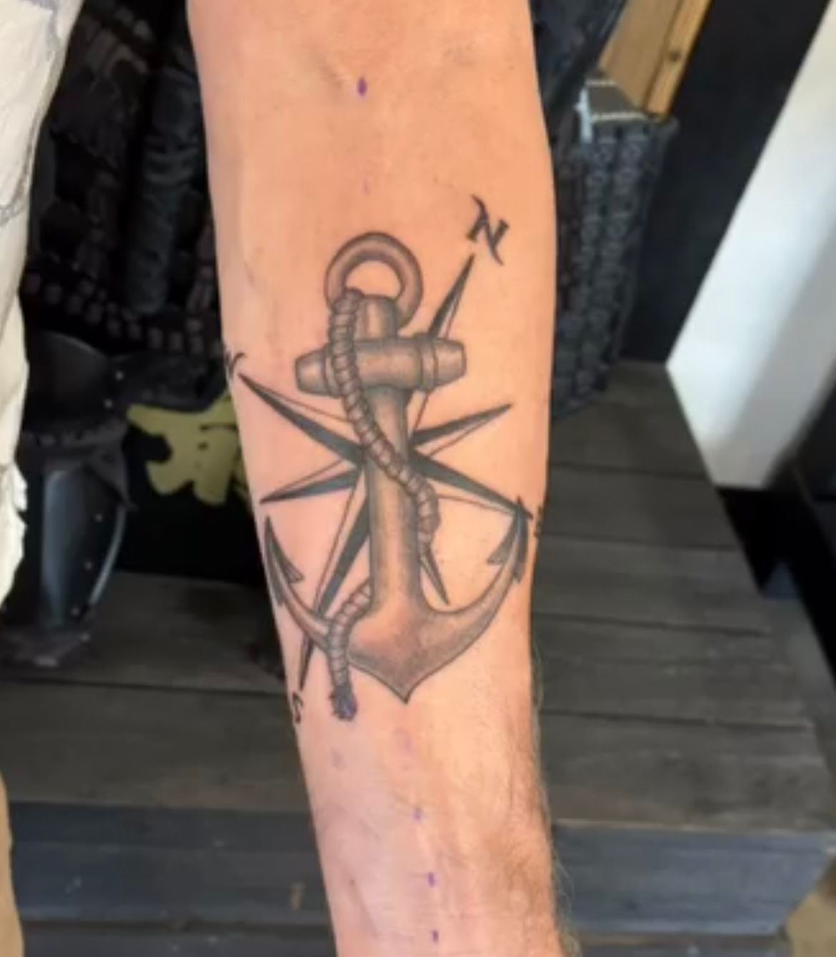 Anchor Tattoo by Keon Courtney at Crimson Empire Tattoo in Edmonton Alberta Canada