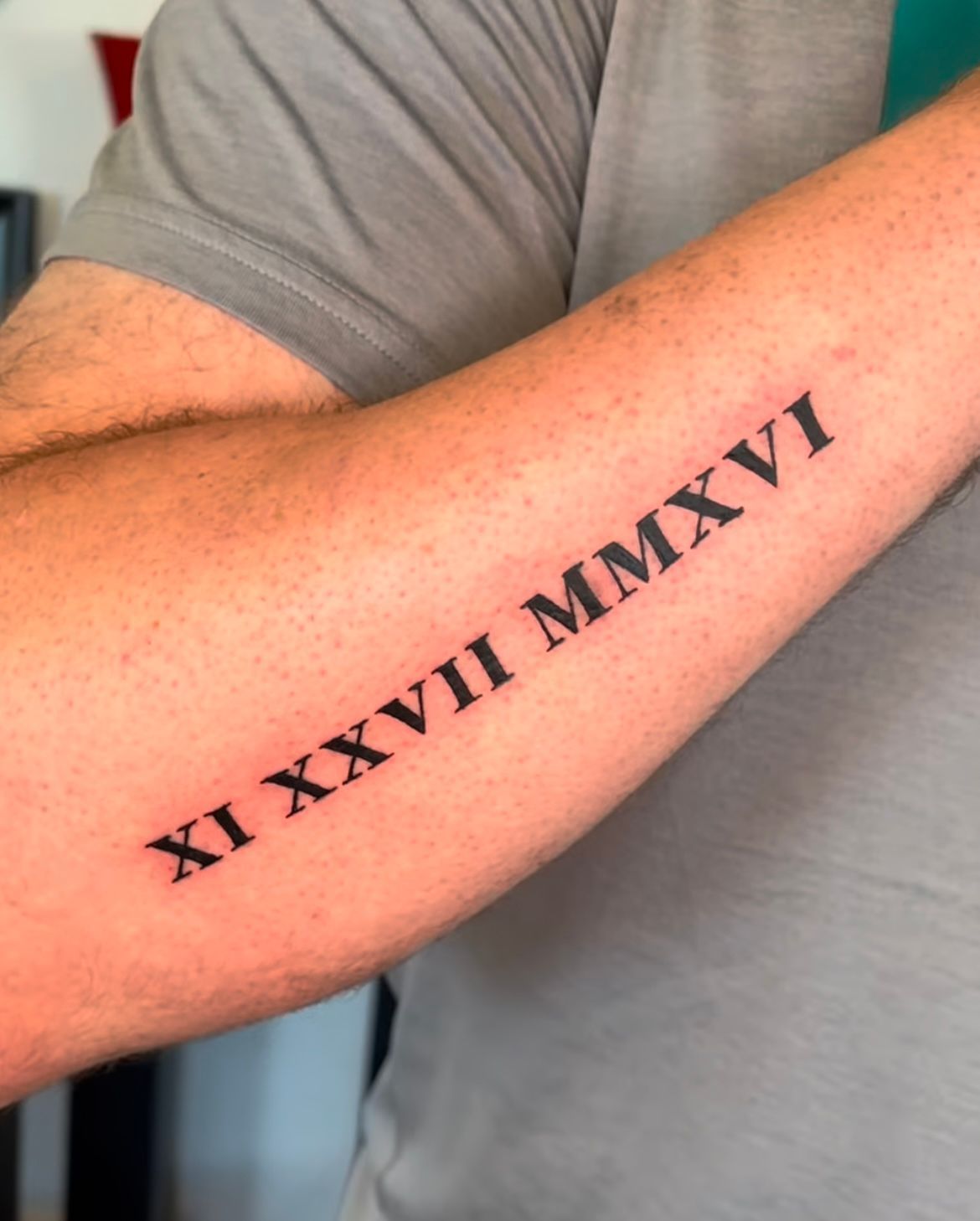 Roman Numeral Tattoo by Keon Courtney at Crimson Empire Tattoo in Edmonton Alberta Canada