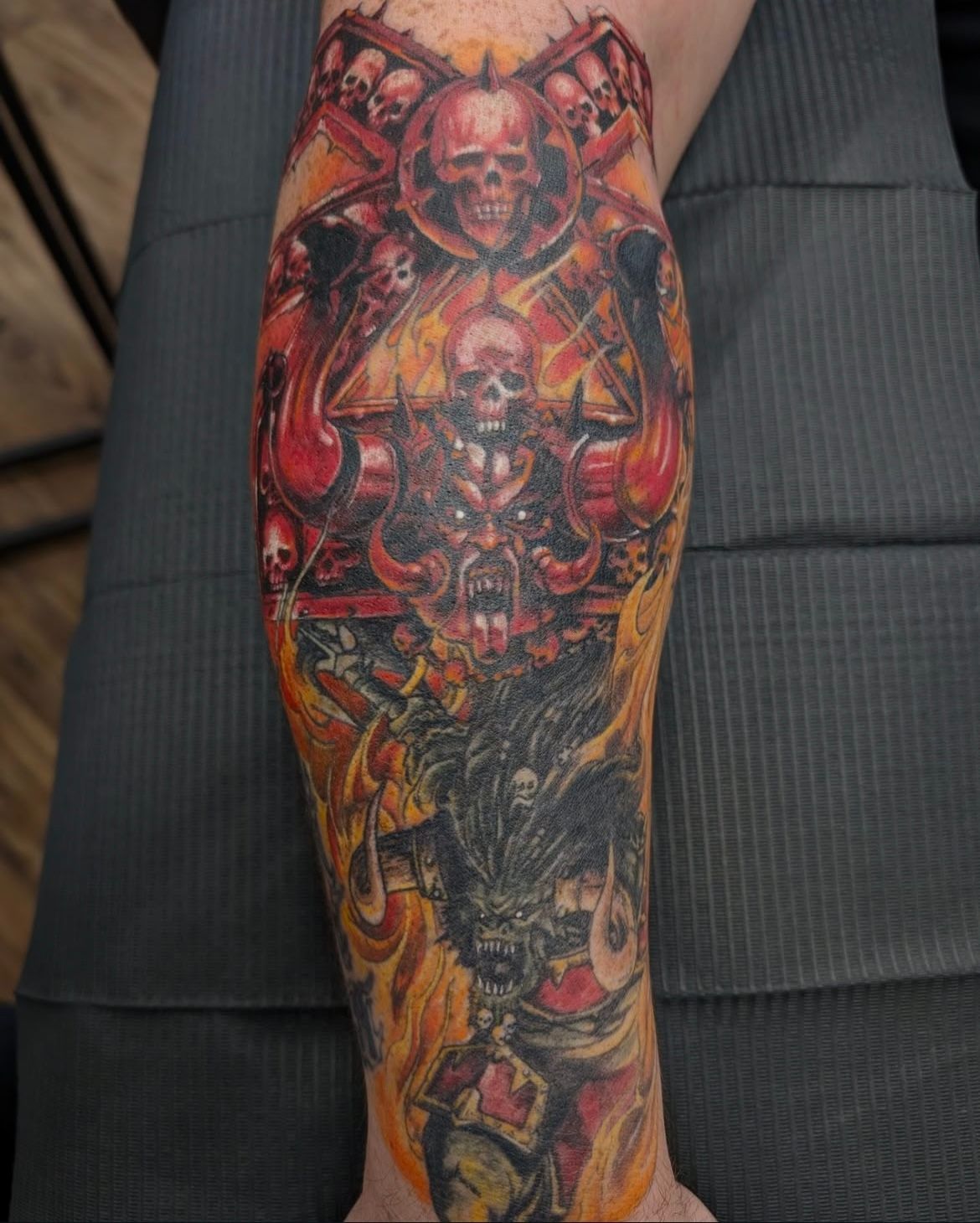 Warhammer Tattoo by Kevin Sherritt at Black Gold Tattoo Co in Edmonton Alberta Canada