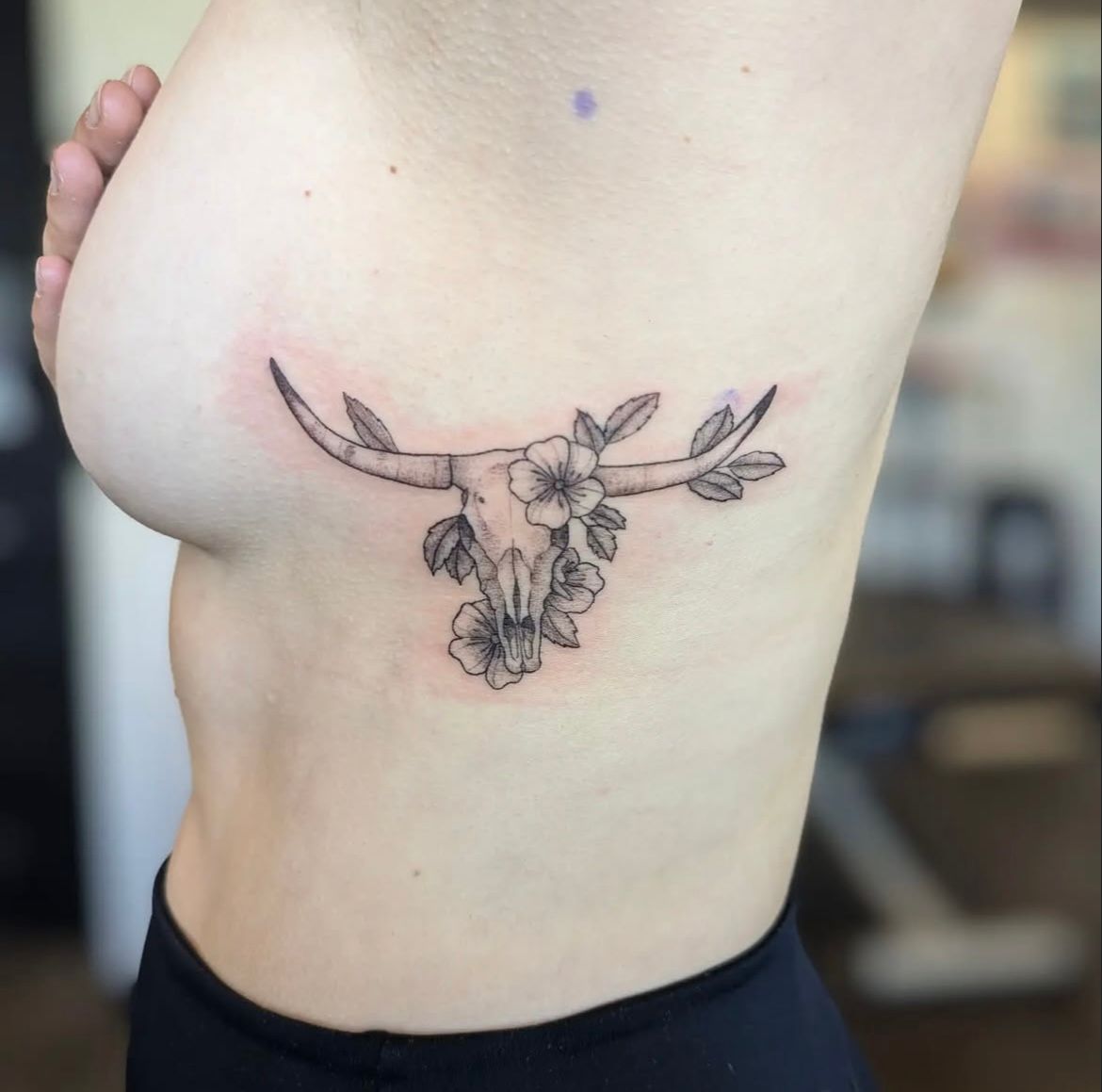 Deer Skull Tattoo by Samantha Hnatiw at Crimson Empire Tattoo in Edmonton Alberta Canada