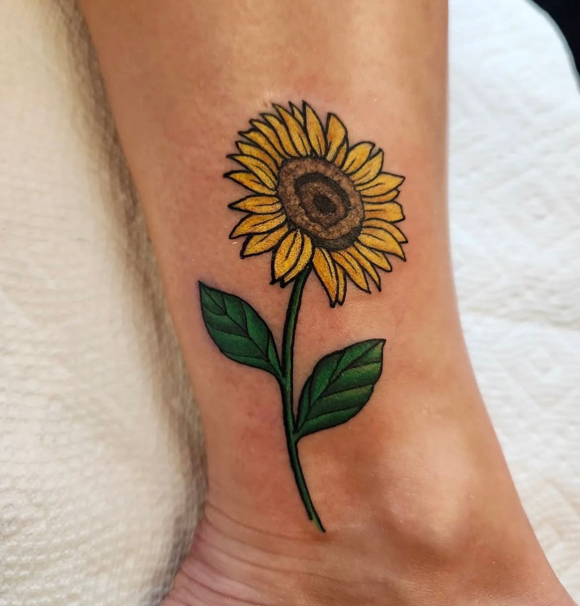Sunflower Tattoo by Sheila Anderson at Crimson Empire Tattoo in Edmonton Alberta Canada