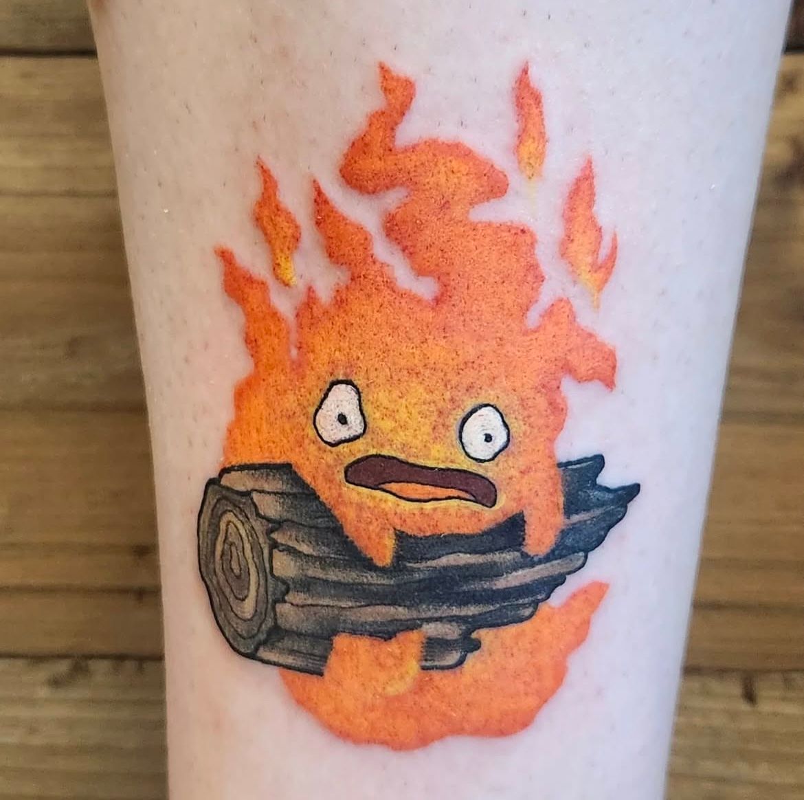 Calcifer Tattoo by Sheila Anderson at Crimson Empire Tattoo in Edmonton Alberta Canada