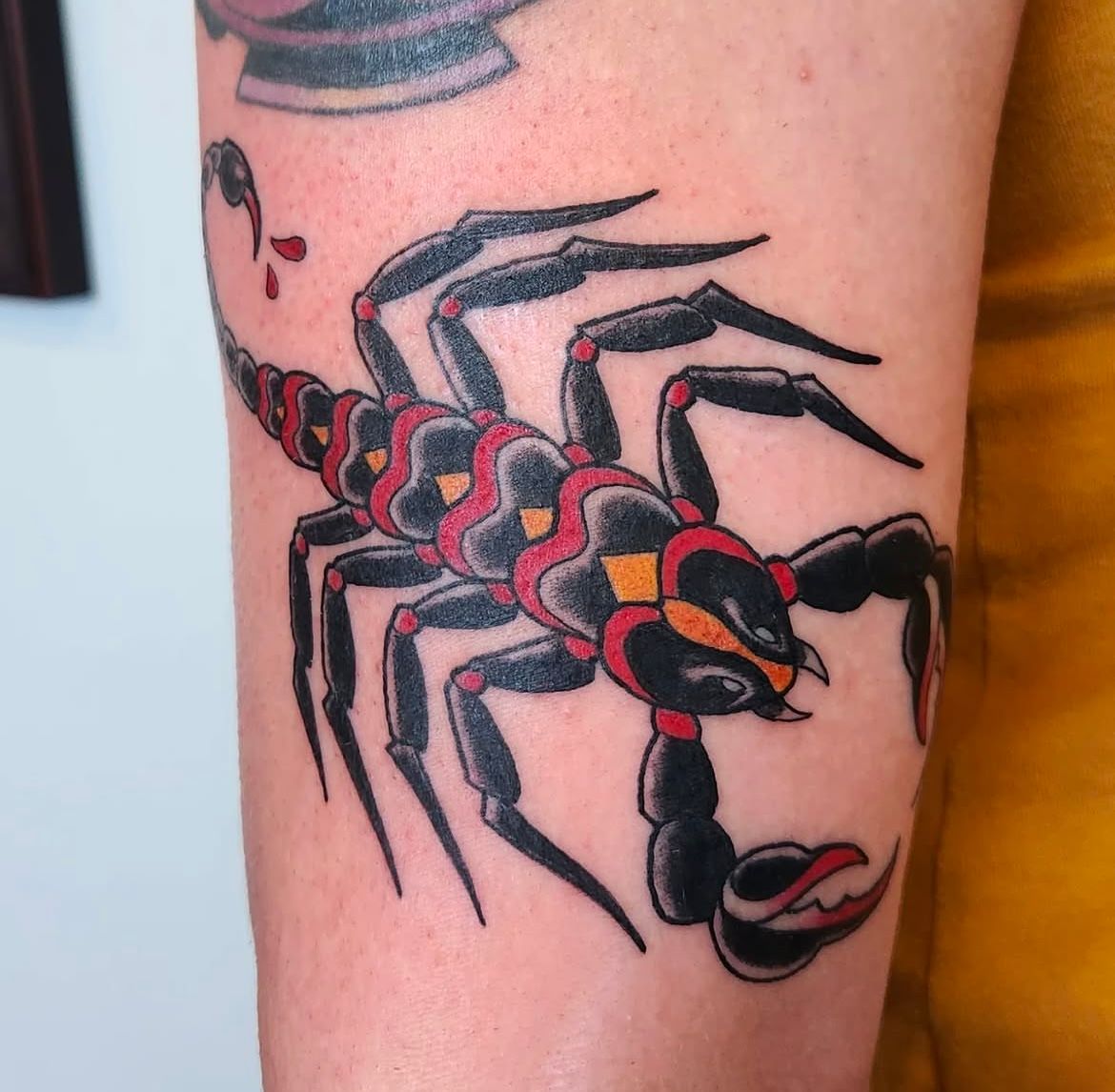 Scorpion Tattoo by Sheila Anderson at Crimson Empire Tattoo in Edmonton Alberta Canada