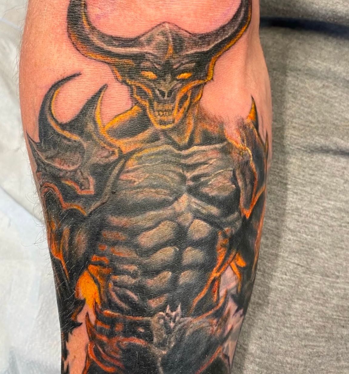 Demon Tattoo by Steve Hayes at Black Gold Tattoo Co in Edmonton Alberta Canada