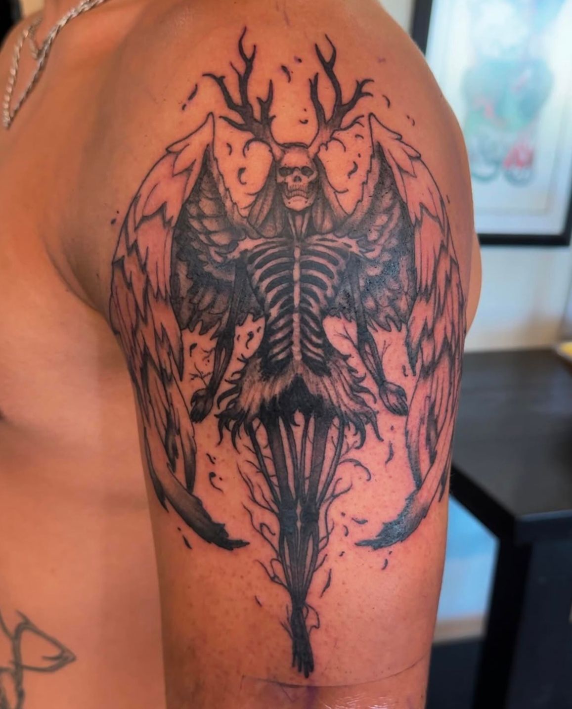 Fallen Angel Tattoo by Vinny Nguyen at Crimson Empire Tattoo in Edmonton Alberta Canada