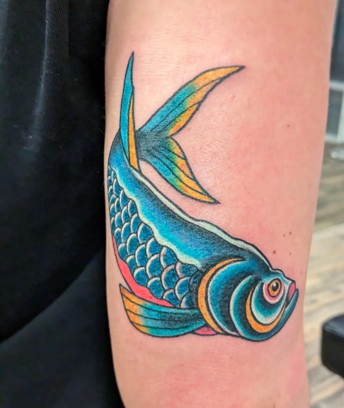 Fish Tattoo by Toby Shipman at Silver Ghost Tattoo in Edmonton Alberta Canada