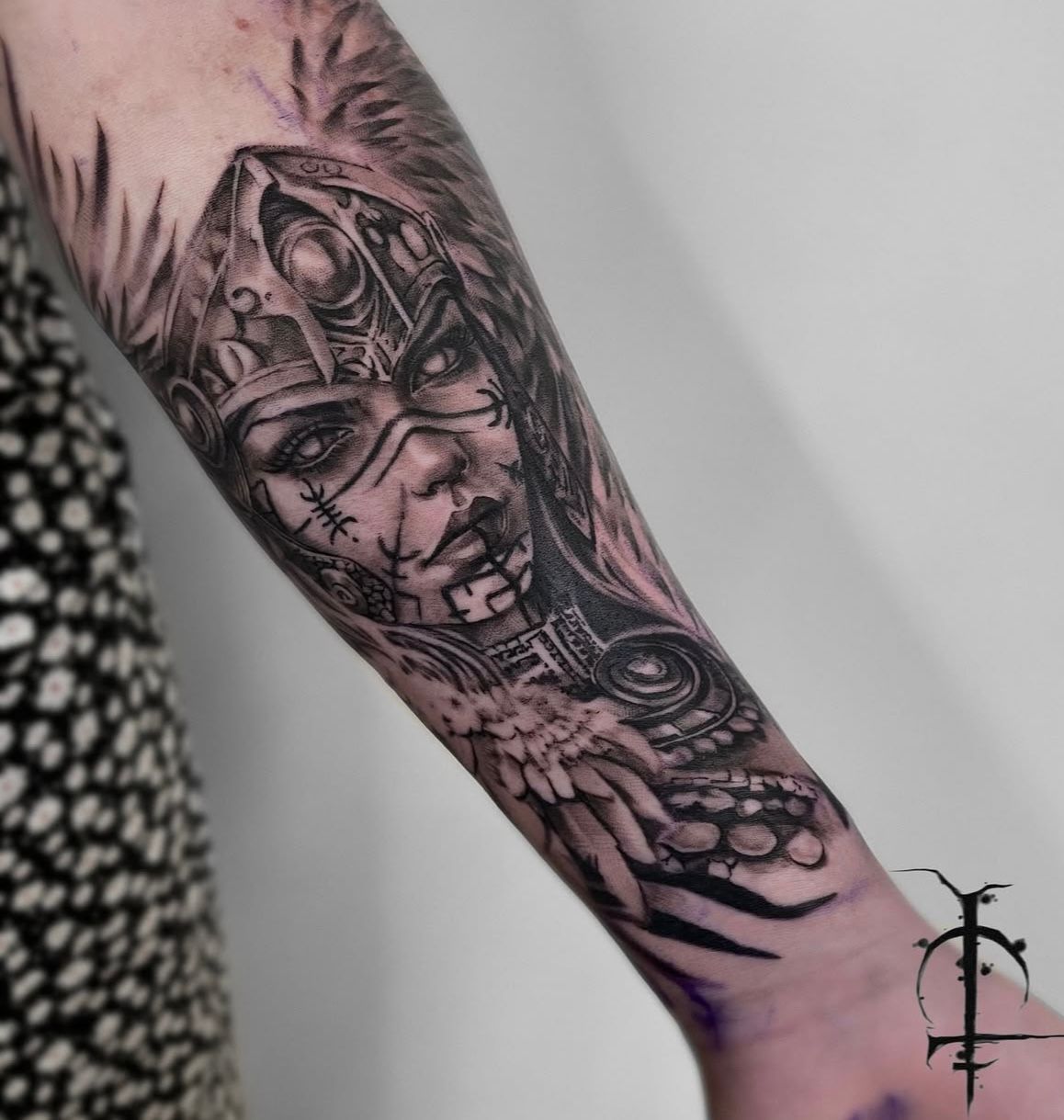 Valkyrie Tattoo by Val at Silver Ghost Tattoo in Edmonton Alberta Canada