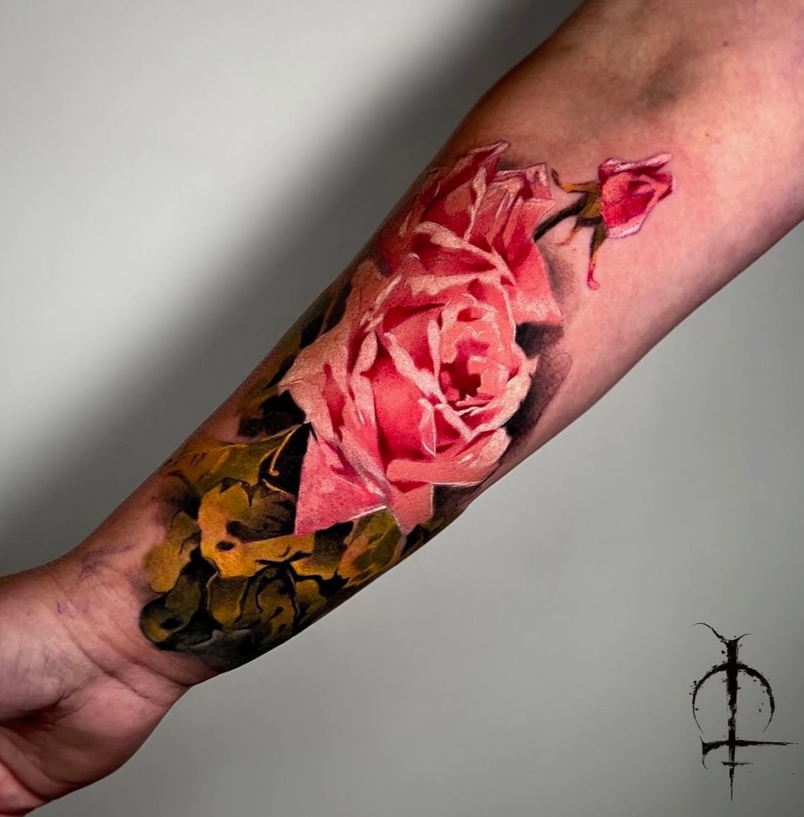 Floral Tattoo by Val at Silver Ghost Tattoo in Edmonton Alberta Canada