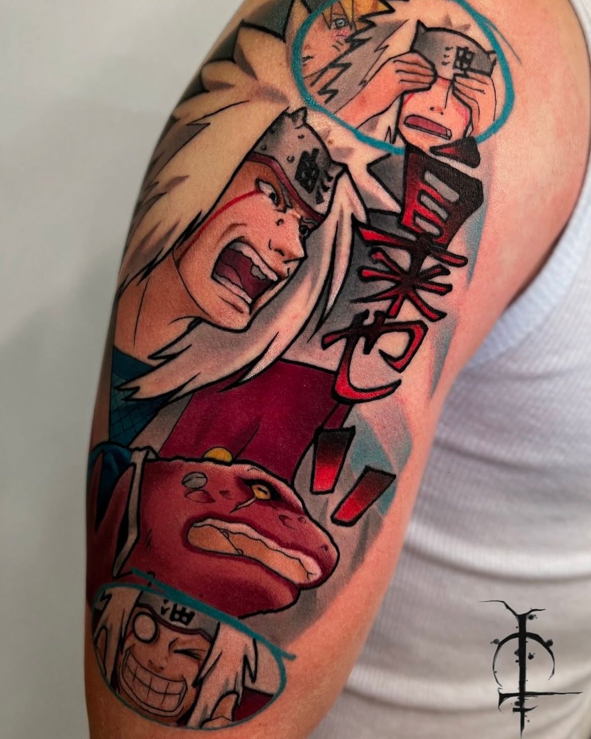 Jiraya Tattoo by Val at Silver Ghost Tattoo in Edmonton Alberta Canada