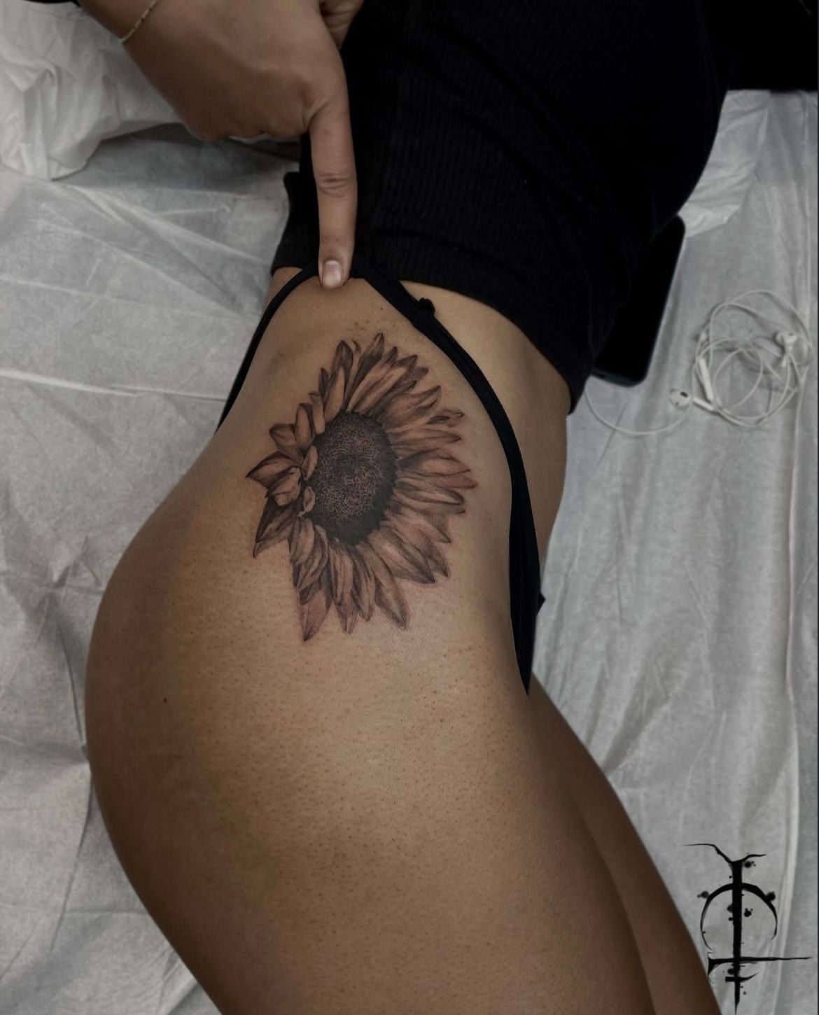 Sunflower Tattoo by Val at Silver Ghost Tattoo in Edmonton Alberta Canada