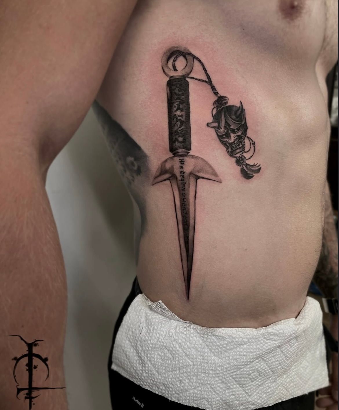 Kunai Tattoo by Val at Silver Ghost Tattoo in Edmonton Alberta Canada