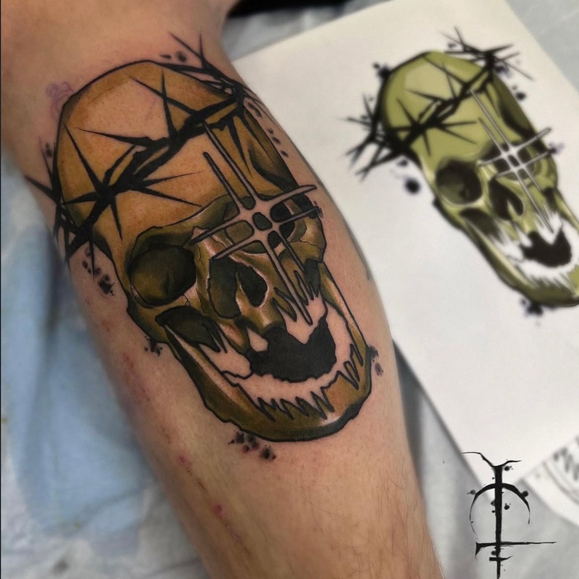 Skull Tattoo by Val at Silver Ghost Tattoo in Edmonton Alberta Canada