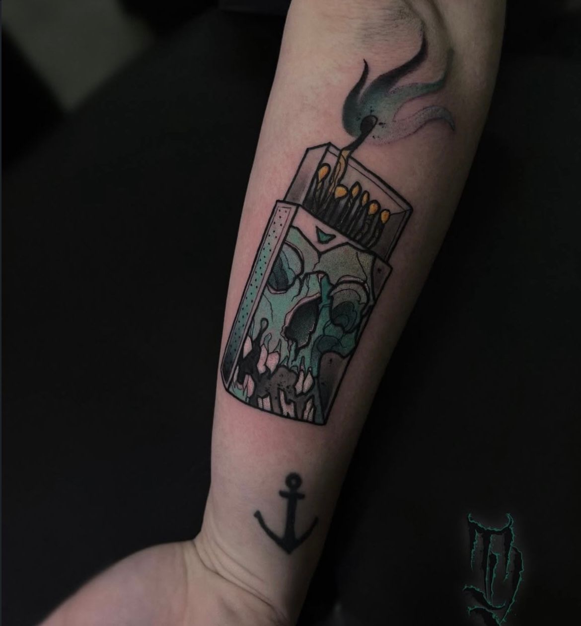 Box of Matches Tattoo by Val at Silver Ghost Tattoo in Edmonton Alberta Canada