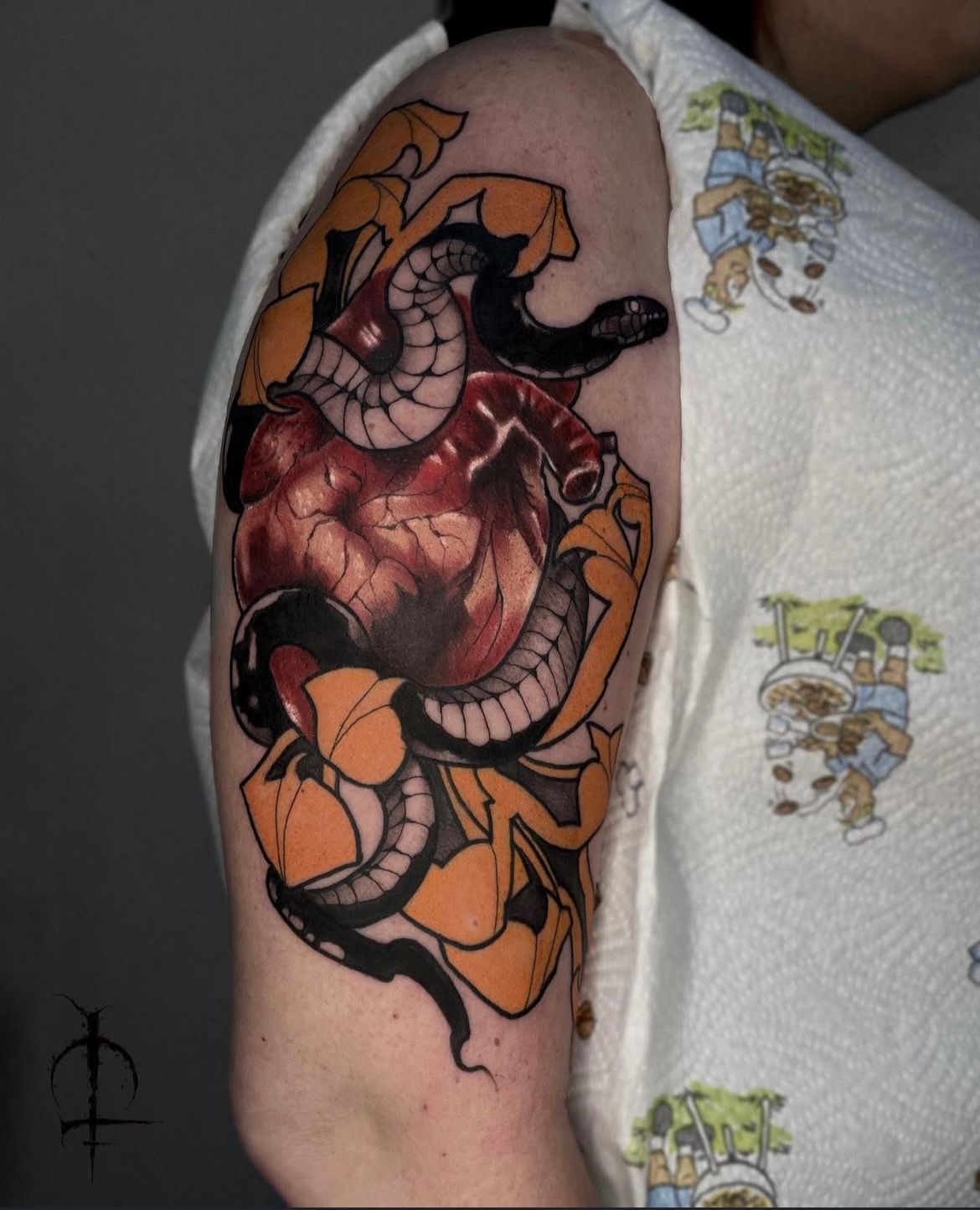 Anatomical Heart Tattoo by Val at Silver Ghost Tattoo in Edmonton Alberta Canada