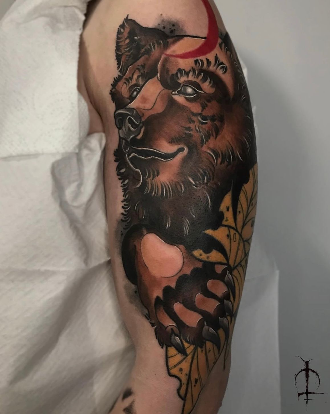 Bear Tattoo by Val at Silver Ghost Tattoo in Edmonton Alberta Canada